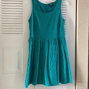 Emerald green eyelet dress